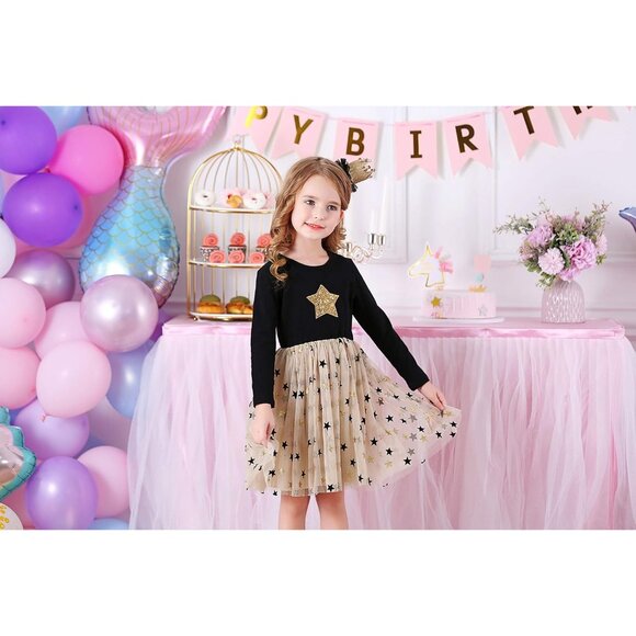 🆕Girl Pink Polyester Tutu Party Dress Casual Winter Long Sleeve  Blh488 - Picture 3 of 8